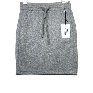 Zyia Take Me Everywhere Gray Casual Activewear Cotton Blend Skirt NWT Womens XS